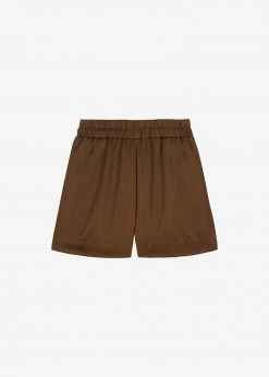 Inch Hadi Satin Shorts - Brown Vacation Edit 21 Inch Hadi Satin Shorts - Brown Vacation Edit