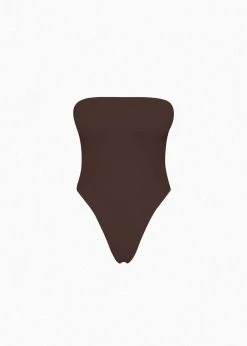 CLOTHING Aexae Bandeau One Piece Swimsuit - Brown