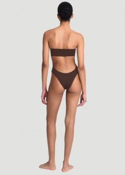 CLOTHING Aexae Bandeau One Piece Swimsuit - Brown
