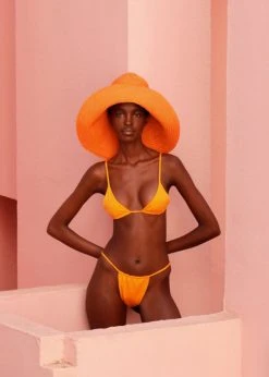 Aexae Gathered Swimsuit Bottoms - Orange