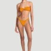 Aexae Ruched Bandeau Swim Top - Orange CLOTHING