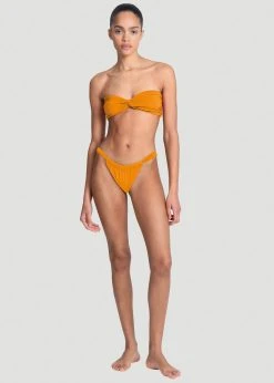Aexae Ruched Bandeau Swim Top - Orange CLOTHING