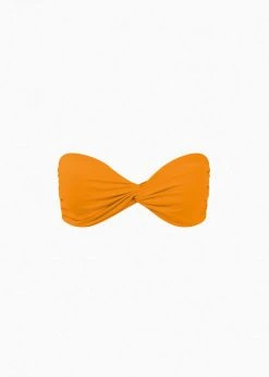 Aexae Ruched Bandeau Swim Top - Orange CLOTHING