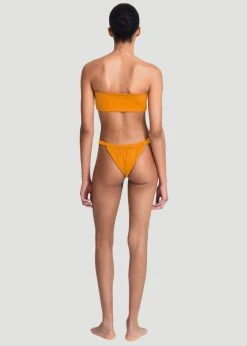 Aexae Ruched Bandeau Swim Top - Orange CLOTHING
