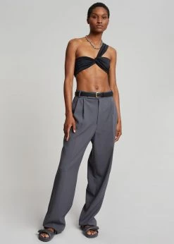 Aexae Ruched One Shoulder Swim Top - Black CLOTHING