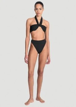 CLOTHING Aexae Triangle High Cut Swimsuit Bottoms - Black