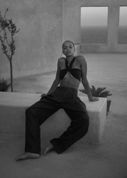 CLOTHING Aexae Wrap Tie Swim Top - Black