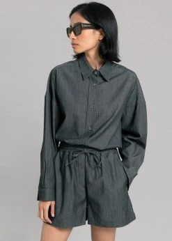 The Frankie Shop Agnes Shorts - Dark Grey