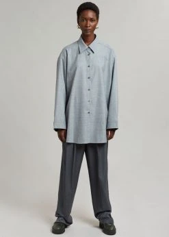 The Frankie Shop CLOTHING Alanis Button Down Shirt - Storm Grey
