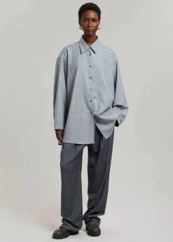 The Frankie Shop CLOTHING Alanis Button Down Shirt - Storm Grey