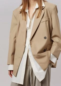 The Frankie Shop CLOTHING Amaga Layered Blazer - Beige