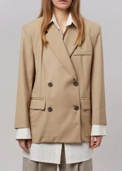 The Frankie Shop CLOTHING Amaga Layered Blazer - Beige