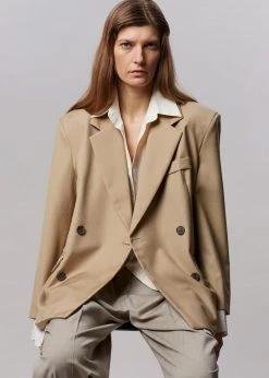 The Frankie Shop CLOTHING Amaga Layered Blazer - Beige