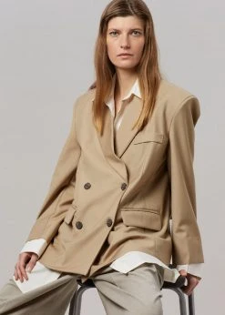 The Frankie Shop CLOTHING Amaga Layered Blazer - Beige