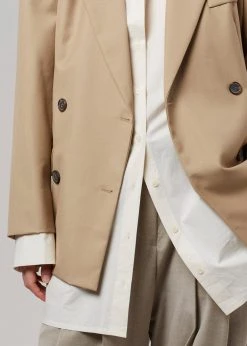 The Frankie Shop CLOTHING Amaga Layered Blazer - Beige