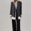 The Frankie Shop Amaga Layered Blazer - Charcoal CLOTHING