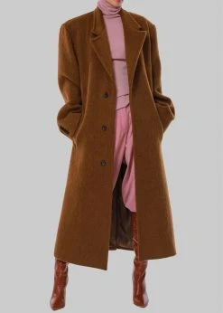 The Frankie Shop CLOTHING Anei Alpaca Coat - Tawney