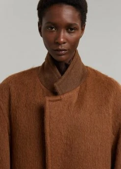 The Frankie Shop CLOTHING Anei Alpaca Coat - Tawney
