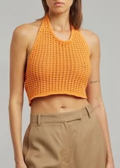 The Plan Anikka Backless Crochet Top - Orange