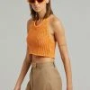 The Plan Anikka Backless Crochet Top - Orange