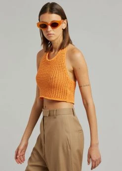 The Plan Anikka Backless Crochet Top - Orange