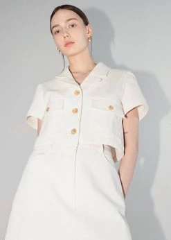 Blossom CLOTHING Anna Cropped Blazer - Cream