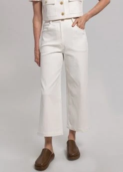 Blossom Anna Wide Denim Pants - Cream