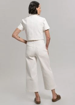 Blossom Anna Wide Denim Pants - Cream