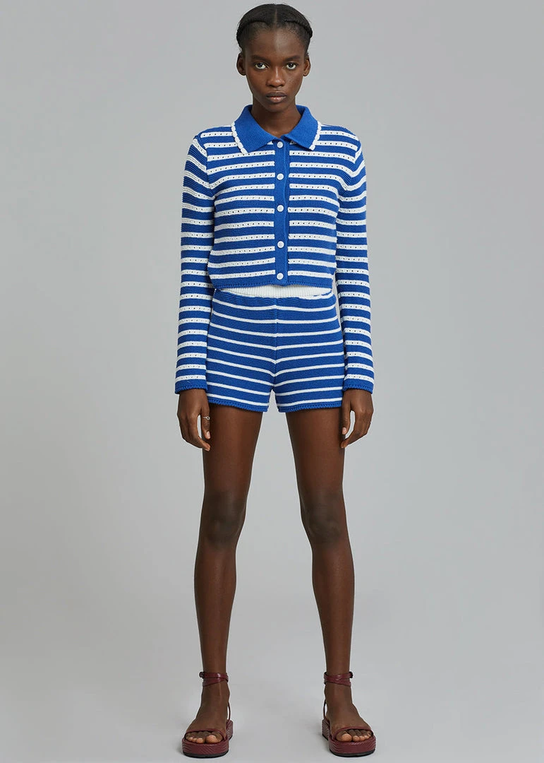 The Plan CLOTHING Aqua Knit Short - Navy Stripe 8 The Plan CLOTHING Aqua Knit Short - Navy Stripe