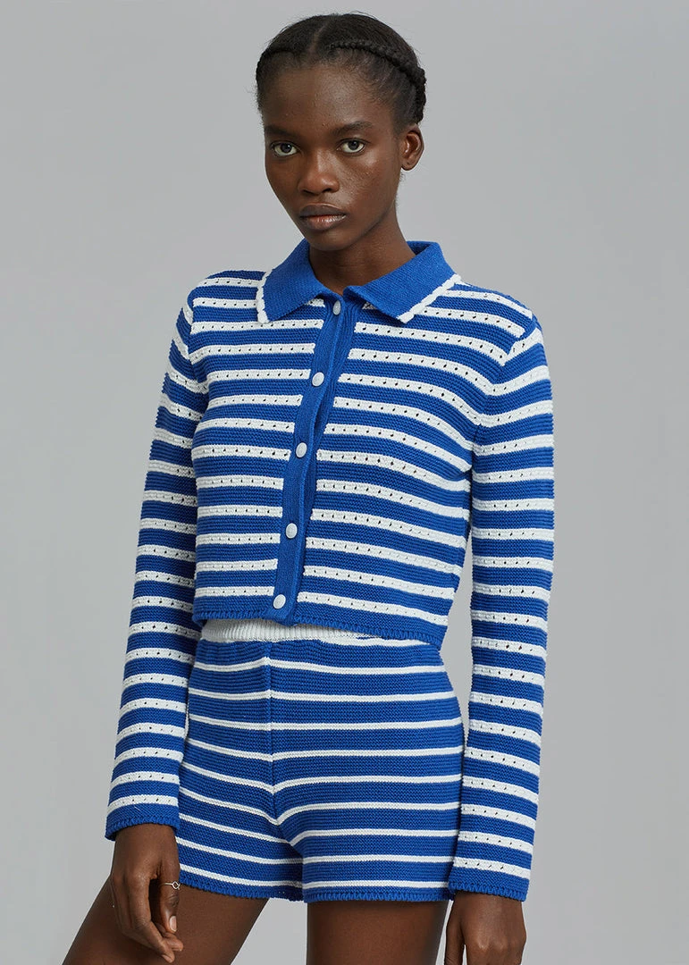 The Plan CLOTHING Aqua Knit Short - Navy Stripe 6 The Plan CLOTHING Aqua Knit Short - Navy Stripe