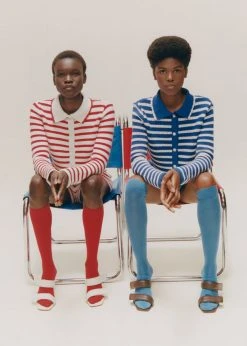 The Plan CLOTHING Aqua Knit Short - Navy Stripe 21 The Plan CLOTHING Aqua Knit Short - Navy Stripe