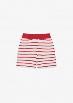The Plan CLOTHING Aqua Knit Short - Red Stripe 23 The Plan CLOTHING Aqua Knit Short - Red Stripe