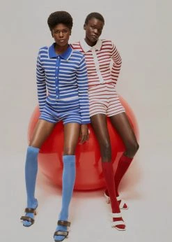 The Plan CLOTHING Aqua Knit Short - Red Stripe 24 The Plan CLOTHING Aqua Knit Short - Red Stripe