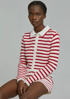 The Plan CLOTHING Aqua Knit Short - Red Stripe 19 The Plan CLOTHING Aqua Knit Short - Red Stripe