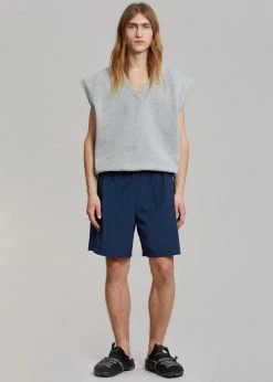 The Frankie Shop Men Arch Gym Shorts - Navy