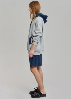 The Frankie Shop Men Arch Hoodie - Heather Grey/Navy 13 The Frankie Shop Men Arch Hoodie - Heather Grey/Navy