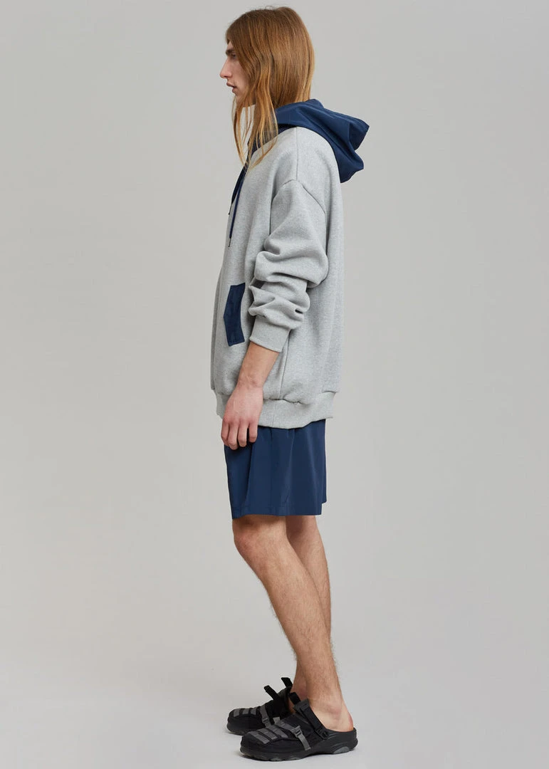 The Frankie Shop Men Arch Hoodie - Heather Grey/Navy 6 The Frankie Shop Men Arch Hoodie - Heather Grey/Navy