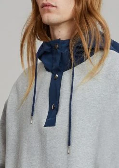 The Frankie Shop Men Arch Hoodie - Heather Grey/Navy 11 The Frankie Shop Men Arch Hoodie - Heather Grey/Navy