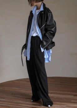 The Frankie Shop Aria Faux Leather Jacket - Black