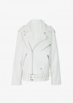 The Frankie Shop Aria Faux Leather Jacket - White