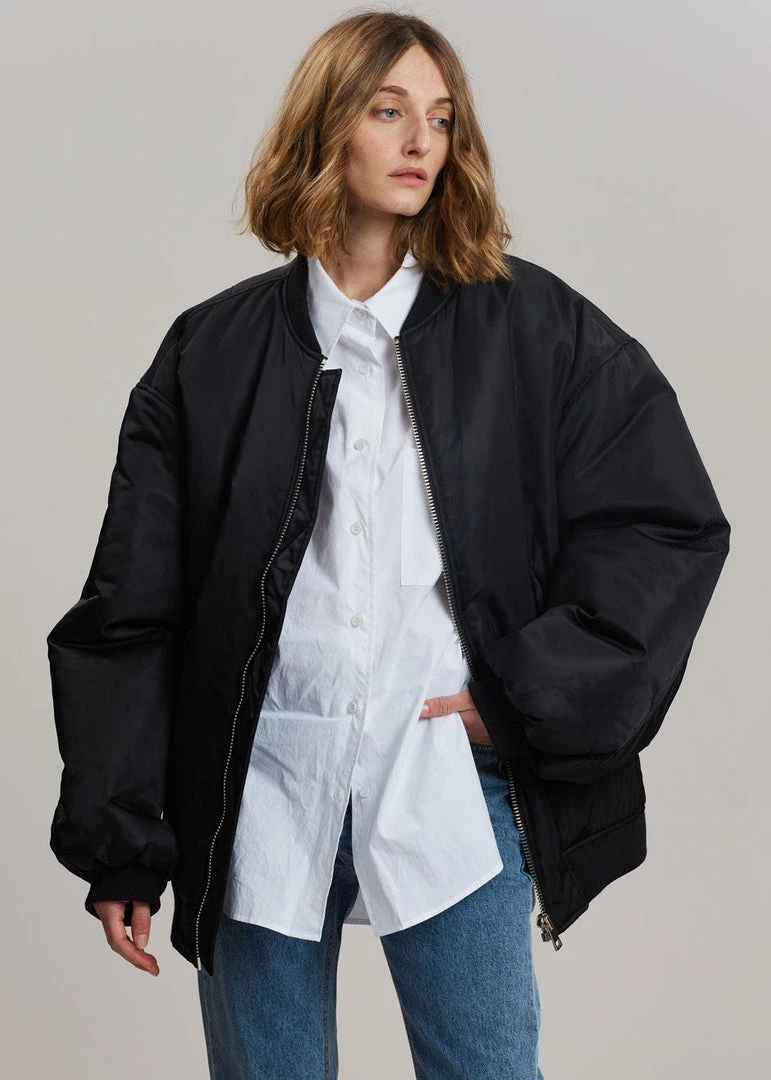 The Frankie Shop CLOTHING Astra Bomber Jacket - Black 1 The Frankie Shop CLOTHING Astra Bomber Jacket - Black