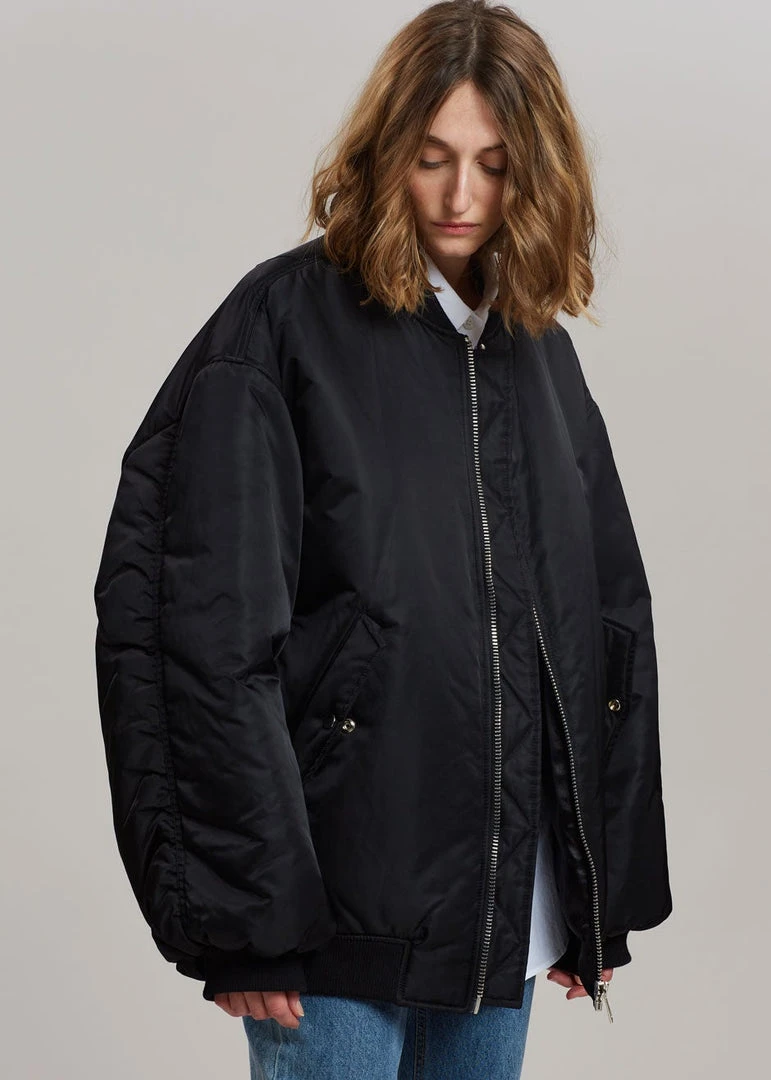 The Frankie Shop CLOTHING Astra Bomber Jacket - Black 7 The Frankie Shop CLOTHING Astra Bomber Jacket - Black