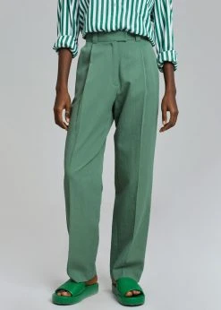 The Frankie Shop CLOTHING Atreides Pleated Pants - Forest Green