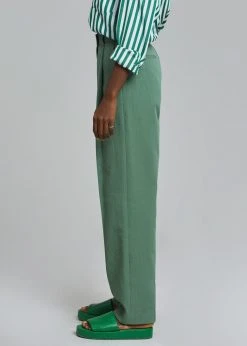 The Frankie Shop CLOTHING Atreides Pleated Pants - Forest Green