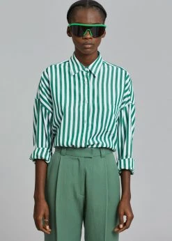 The Frankie Shop CLOTHING Atreides Pleated Pants - Forest Green