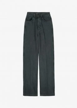 Come And Get Axis Wide Denim Pants - Dark Grey