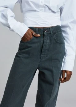 Come And Get Axis Wide Denim Pants - Dark Grey