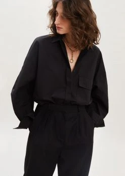 Eyeful Ingrid Balloon Sleeve Shirt - Black CLOTHING