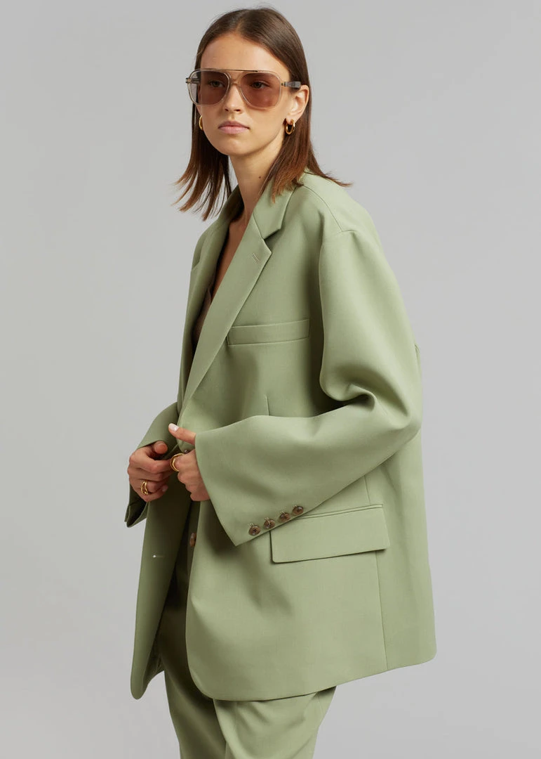 The Frankie Shop Bea Blazer - Sage CLOTHING 1 The Frankie Shop Bea Blazer - Sage CLOTHING
