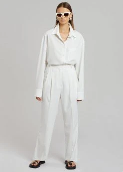 The Frankie Shop CLOTHING Bea Fluid Pinstripe Suit Pants - Off White